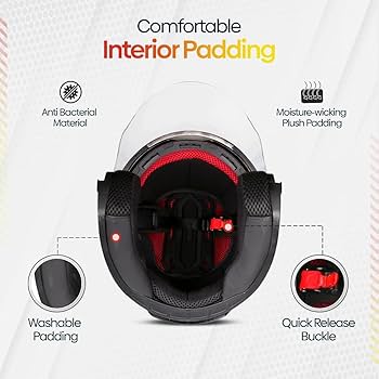 Amazon.com: PITMOTO Open-Face Motorcycle Helmet. DOT, Model